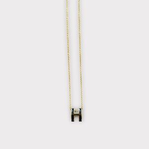 Hermes Pop H Gold and Black Necklace